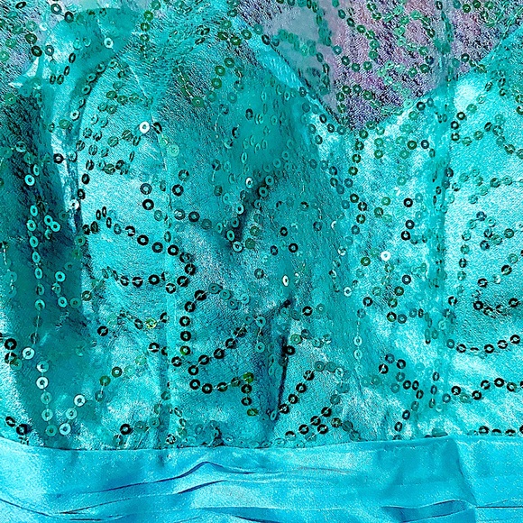Turquoise short sequin short formal dress - Picture 5 of 10